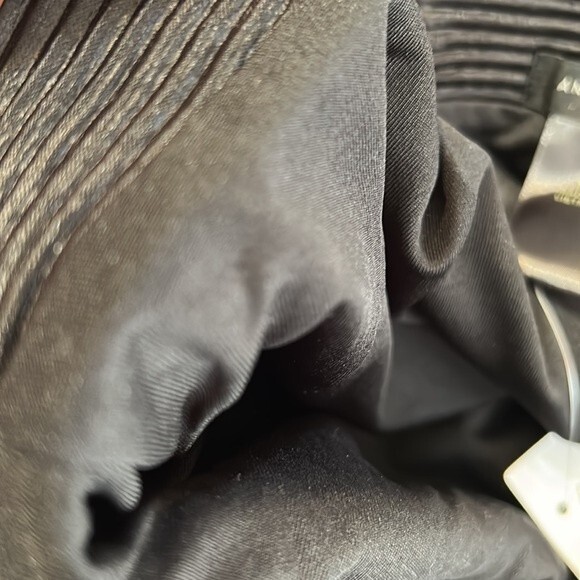 ANN TAYLOR NWT Size 10 Black Ribbed Lined Pull On Midi Skirt Stretch Slinky - Picture 6 of 8